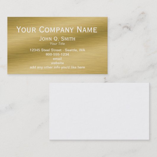 Visitekaartje met goudkleurige penseelkleuren (Voorkant / Achterkant)