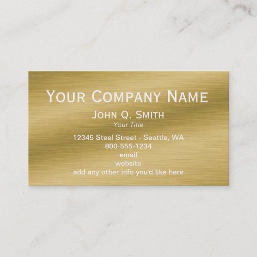 Visitekaartje met goudkleurige penseelkleuren (Voorkant)