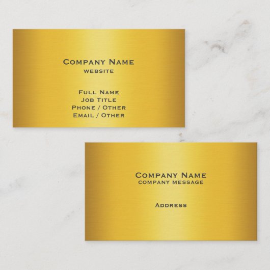 Visitekaartje met goudkleurige penseelkleurige kle (Voorkant / Achterkant)