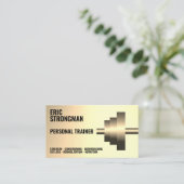 Visitekaartje met goudmetallische dumbbels (Staand voorkant)