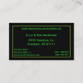 Visitekaartje met groene bladeren (Achterkant)