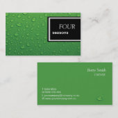 Visitekaartje met groene waterdruppels (Voorkant / Achterkant)