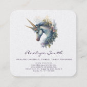 Visitekaartje met het Double Horn Unicorn Square (Achterkant)
