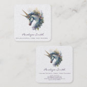 Visitekaartje met het Double Horn Unicorn Square (Voorkant / Achterkant)