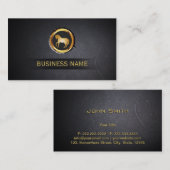 Visitekaartje met inbedding van steenkoolzwarte go (Voorkant / Achterkant)