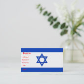Visitekaartje met Israëlische vlag (Staand voorkant)