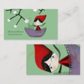 Visitekaartje met kleine rode roodharding (Voorkant / Achterkant)