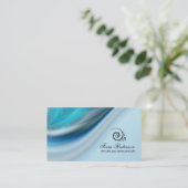 visitekaartje met koude blauwe kleur (Staand voorkant)