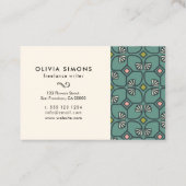 visitekaartje met  Kunstdecopatroon (Achterkant)