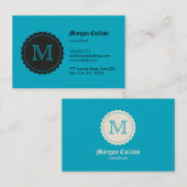 Visitekaartje met monogram en zegel (Voorkant / Achterkant)