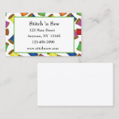 Visitekaartje met naaigarens (Voorkant / Achterkant)