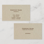 Visitekaartje met perkamentkleur (Voorkant / Achterkant)
