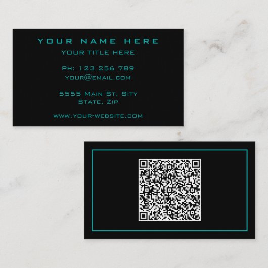 Visitekaartje met QR Code - Kies Kleuren (Voorkant / Achterkant)