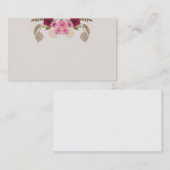 Visitekaartje met retro peonies (Voorkant / Achterkant)