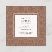 Visitekaartje met retro schelppatroon. (Achterkant)