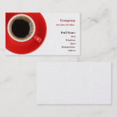 visitekaartje met rode koffiebeker (Voorkant / Achterkant)