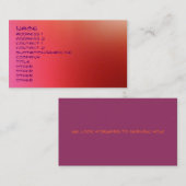 Visitekaartje met rode lampjes (Voorkant / Achterkant)