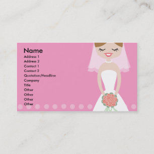 Visitekaartje met roze bride