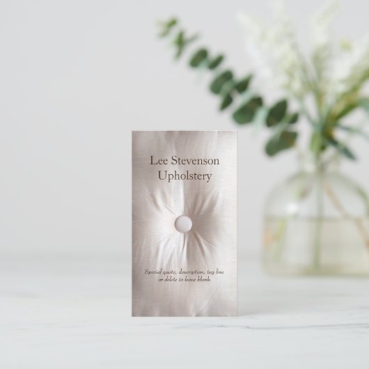 Visitekaartje met upholsterer (Staand voorkant)
