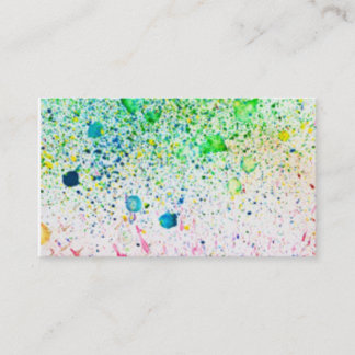 Visitekaartje met verf gesplatterd