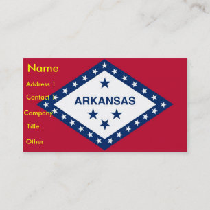 Visitekaartje met vlag van Arkansas U.S.A.