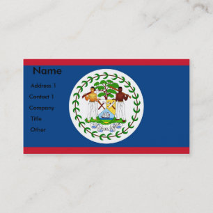 Visitekaartje met vlag van Belize