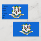 Visitekaartje met vlag van Connecticut (Voorkant / Achterkant)