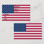Visitekaartje met vlag van de VS. (Voorkant / Achterkant)