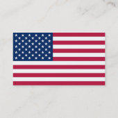Visitekaartje met vlag van de VS. (Achterkant)