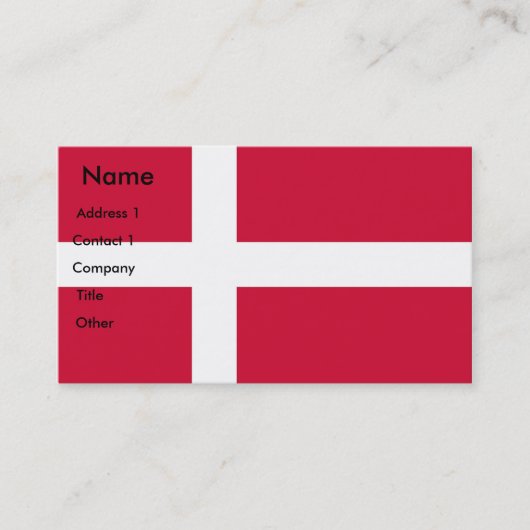 Visitekaartje met vlag van Denemarken (Voorkant)