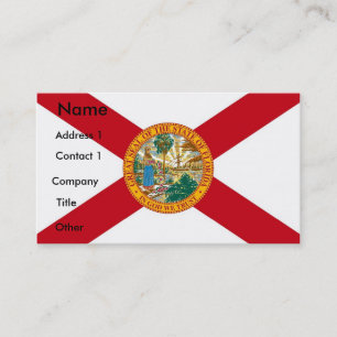 visitekaartje met vlag van Florida, VS
