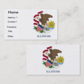 Visitekaartje met vlag van Illinois, VS. (Voorkant / Achterkant)