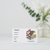 Visitekaartje met vlag van Illinois, VS. (Staand voorkant)