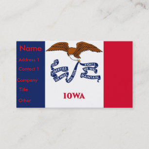 Visitekaartje met vlag van Iowa