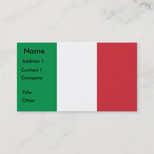 Visitekaartje met vlag van Italië