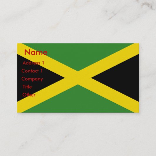 Visitekaartje met vlag van Jamaica (Voorkant)