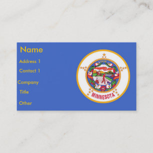 Visitekaartje met vlag van Minnesota U.S.A.