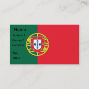 Visitekaartje met vlag van Portugal