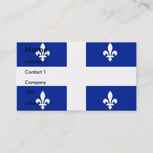 Visitekaartje met vlag van Quebec, Canada (Voorkant)