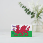 Visitekaartje met vlag van Wales (Staand voorkant)