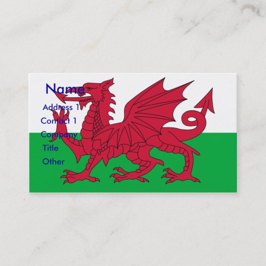 Visitekaartje met vlag van Wales (Voorkant)