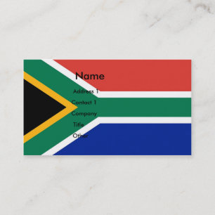 Visitekaartje met vlag van Zuid-Afrika
