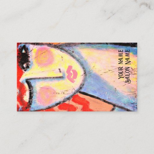 Visitekaartje met windroodhoofdhaar (Voorkant)