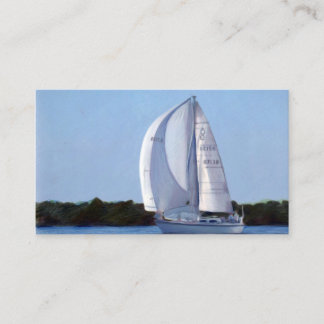 Visitekaartje met zeilboot
