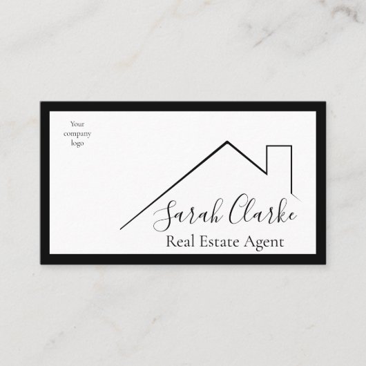 Visitekaartje met zwarte en rode bovenrand (Voorkant)