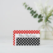 Visitekaartje met zwarte en rode pols (Staand voorkant)