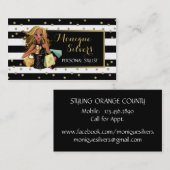 Visitekaartje met zwarte & witte/goudbesparende sc (Voorkant / Achterkant)