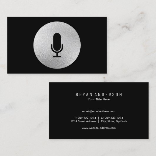 Visitekaartje microfoon (Voorkant / Achterkant)