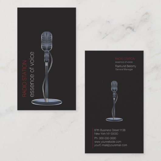 Visitekaartje microfoon (Voorkant / Achterkant)