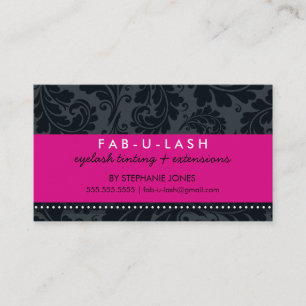 VISITEKAARTJE Modern Bold Flourish Hot Pink Black